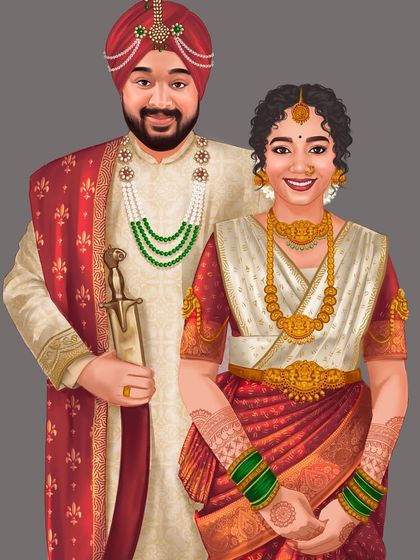 Rachita Burjupati - Custom Portraits & Illustrations Illustrated Wedding Invitations photo 5