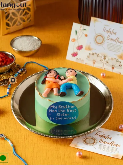 Sweeten your Rakhi celebration with our Rasmalai Bento Cake. This fusion dessert combines the beloved flavor of rasmalai with a modern pistachio cake, perfect for surprising your sibling.