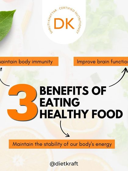 What are the benefits of eating healthy food? It maintains your body's immunity, improves brain function, and provides stable energy throughout the day.