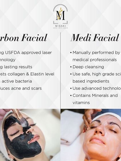 A comparison between a Carbon Facial, which uses USFDA-approved laser technology, and a manual Medi Facial, helping you choose the right treatment.