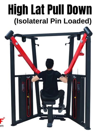 A back view of a user on the High Lat Pulldown.