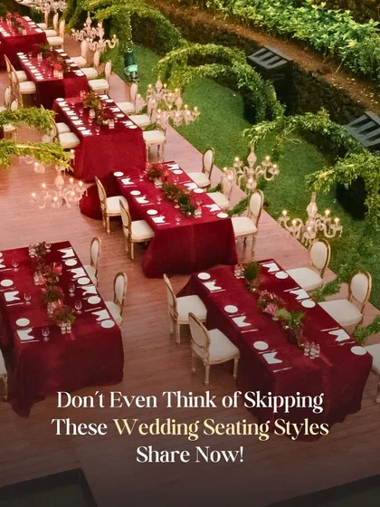 A visual guide to different wedding seating styles, encouraging clients to think beyond the standard round tables.