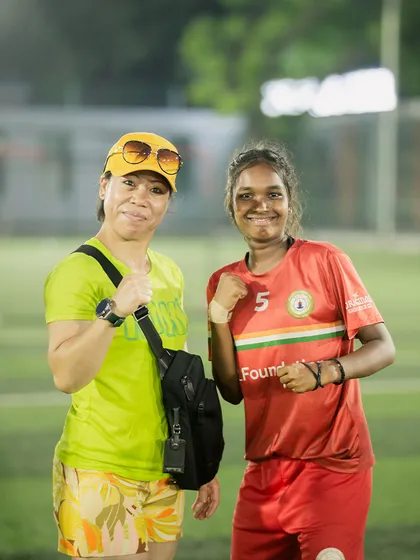 One of our women players shares a powerful moment with Mary Kom. A true inspiration for all our female athletes.