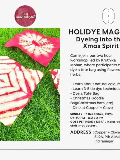 The flyer for our 'Holidye Magic' workshop, detailing the activities and festive treats. I can create similar custom packages for any corporate or private event.