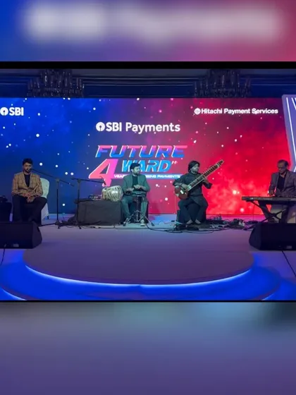 Performing with my band for an SBI Payments awards night at the Taj Mumbai. We provide the perfect musical backdrop for corporate awards and galas.
