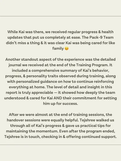 Kai's guardian highlights our detailed progress updates and the comprehensive journal they received at the end of the program.