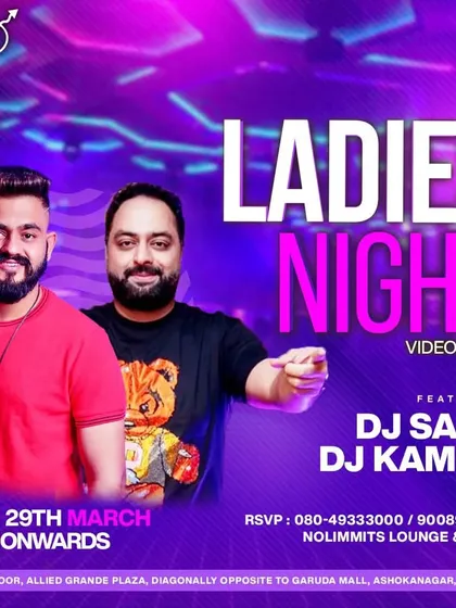A poster for a Ladies' Night featuring myself and DJ Kamra, showing I often collaborate with other artists.