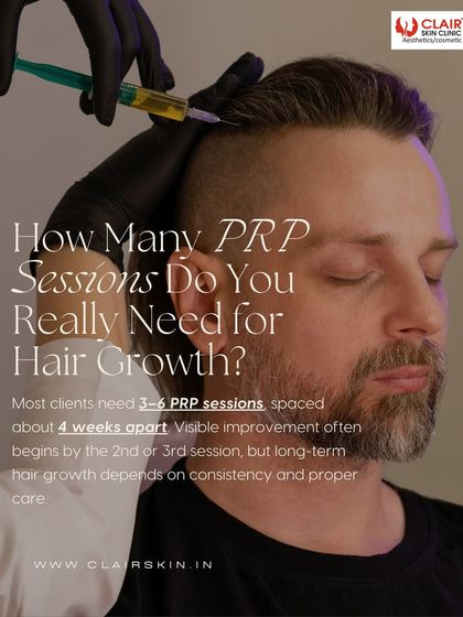 Consistency is key for lasting hair growth. We typically recommend 3-6 PRP sessions spaced about four weeks apart to achieve optimal, long-term results, with visible improvements often starting after the second or third session.