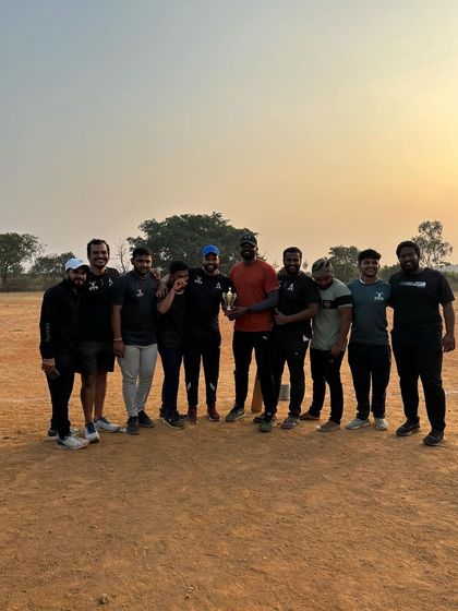 One of the teams from our cricket league. The camaraderie built during training extends onto the sports field.