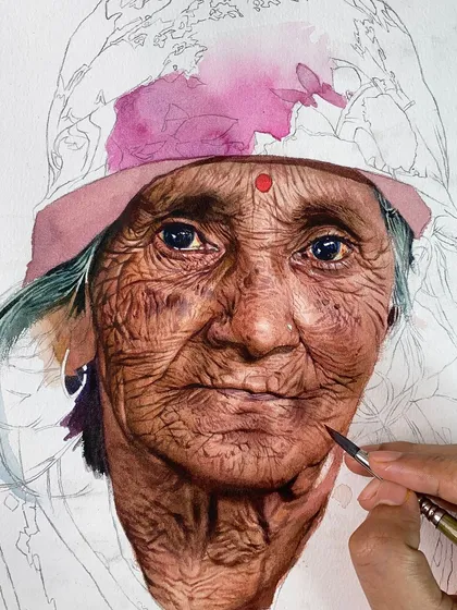 A work-in-progress image of an advanced portrait, used to announce an upcoming 2-day workshop. These focused sessions are great for diving deep into a specific topic.