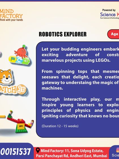 For our youngest budding engineers (ages 5-7), the Robotics Explorer program is the perfect start. They construct marvelous projects using LEGOs, learning the magic of simple machines and the principles of physics through interactive play.
