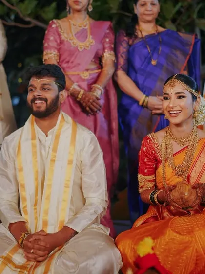 More moments from Vaishnavi's magical South Indian wedding. The traditional attire and rituals are always so inspiring, and I loved creating a look that honored her heritage while keeping it fresh and modern.