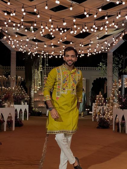 Another angle of my festive look. The right outfit not only looks good but also makes me feel confident and ready to perform.