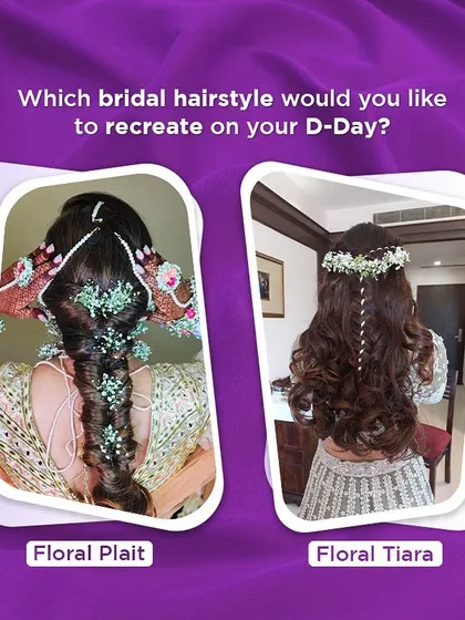 Which bridal hairstyle would you choose? A traditional floral plait or a modern floral tiara with open curls? We teach our students a wide range of bridal hairstyles to suit every bride's taste.