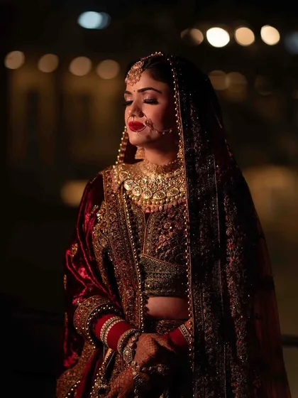 A quiet moment for my bride Anjali. The bokeh background adds a touch of magic to this beautiful portrait.