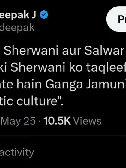 A sardonic comment on the concept of "syncretic culture" or "Ganga Jamuni tehzeeb". I use Hinglish to point out the hypocrisy when outrage is selective and one-sided.