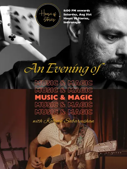 A poster for my show in Indiranagar at House of Stories. A great way to have a good time on a Saturday night.
