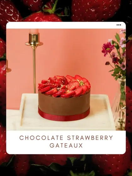 Our Chocolate Strawberry Gateaux, a classic favourite featured on our winter menu.