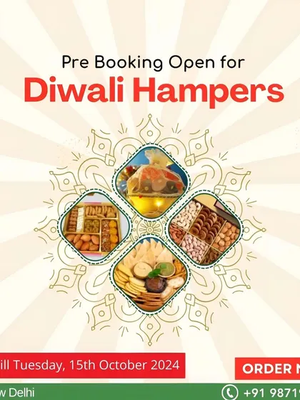Pre-booking is open for my exclusive Diwali hampers. Customize your gift with a selection of my best-selling festive treats.