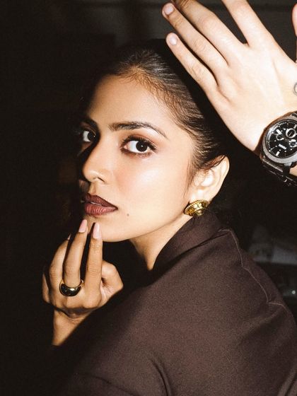 A behind the scenes shot of Malavika Mohanan during her makeup session. I love capturing these in-between moments that show the collaborative process of creating a look.