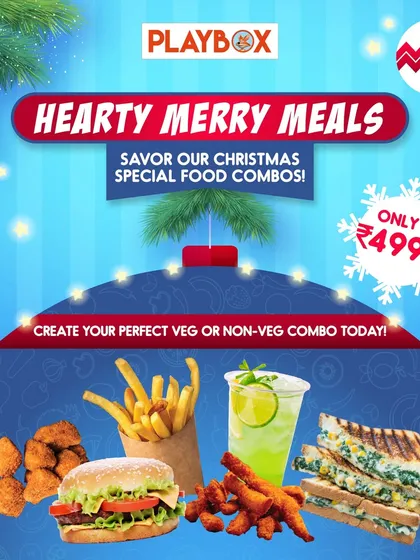 Our special "Hearty Merry Meals" for the Christmas season. We offer festive food combos to celebrate the holidays.