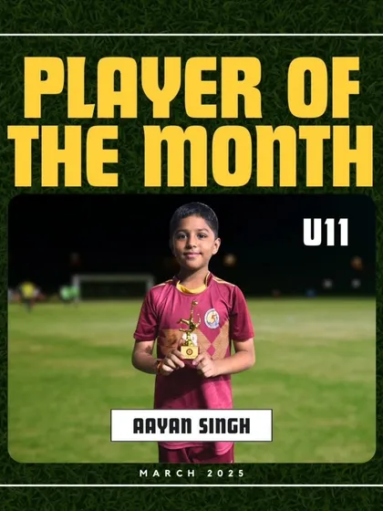 Aayan Singh, our U11 Player of the Month for March 2025.