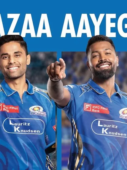 A composite image bringing together the stars of the Mumbai Indians. This shot was used across various media, showcasing the team's collective energy.