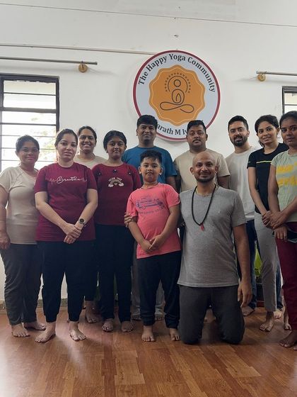 Spreading health and happiness, one class at a time. This is a group photo with my students, a mix of beginners and regular practitioners, all part of our growing community.