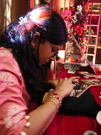 A candid shot of me, lost in my work at a live event. These moments of intense focus and creativity are what I live for.