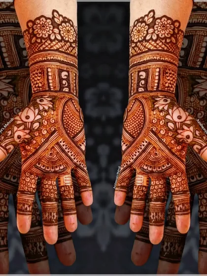 A beautiful and intricate design with lotus and floral motifs, perfect for a bride or for any grand celebration.