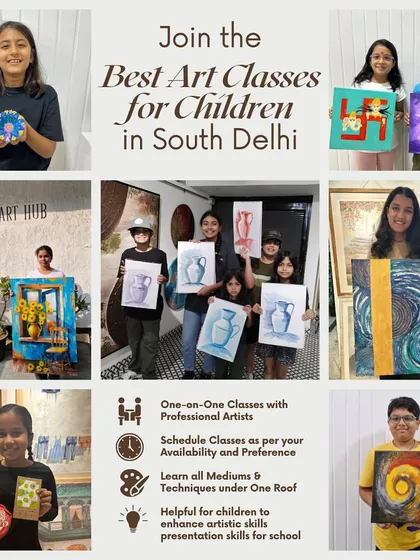 I believe in nurturing creativity from a young age. This collection of photos shows the fun and engaging environment of my art classes for children, where they can explore different mediums and proudly display their masterpieces.