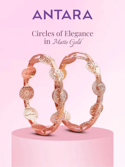 These are circles of elegance in matte gold. I meticulously crafted these 22kt bangles with contrasting textures and openwork details to create a piece that is both artistic and timeless.