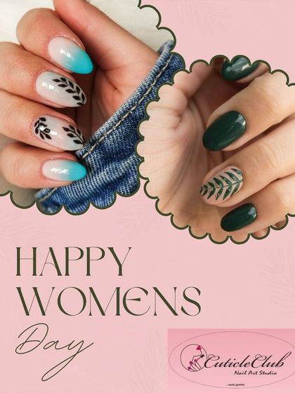 A promotional graphic celebrating Women's Day with some beautiful nail art inspiration.