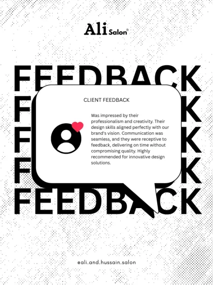 A client feedback graphic highlighting the professionalism, creativity, and seamless communication that aligned perfectly with their vision.