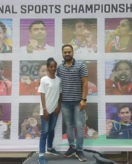 Anjali Kushwaha standing proud after winning a Bronze Medal at the National Taekwondo Championship at IGI Stadium.