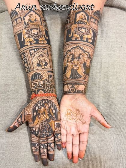 A duplicate of image 89, showing a work in progress with one hand complete and the other sketched.