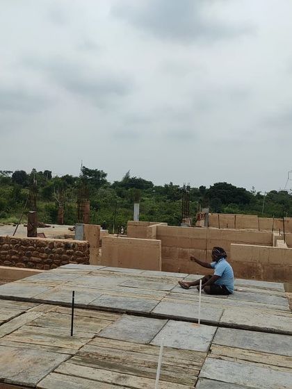 More scenes from our construction sites. These images document the journey of building, from laying rebar and curing concrete to the meticulous work of masonry, all part of bringing a sustainable home to life.