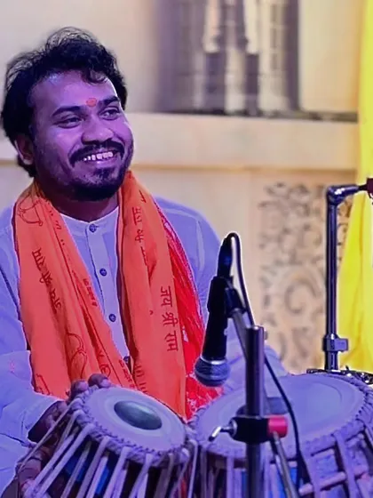 Offering my 'seva' (service) through music at the Shri Ram Lalla temple. It was a deeply moving and spiritual experience to perform in such a sacred space.