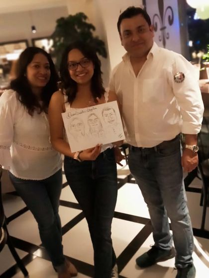 The Board Buddies team at Cafe Noir. My live sketching is a great addition to corporate events and team gatherings.