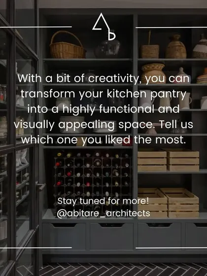 A concluding post for the pantry series, showing a stylish pantry with wine storage and encouraging users to think creatively about their own space.