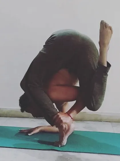 This complex seated forward bend and twist requires extreme flexibility in the hips, hamstrings, and spine. It is a deep internal organ massage and a test of patience.