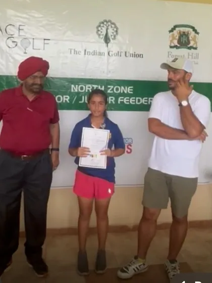 With my student Aaradhya Rawat after she won the IGU Feeder at Forest Hill Golf Club in Chandigarh with a solid score of even par.