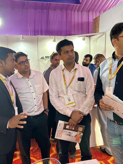Our team engaging with hoteliers at the FHRAI convention in Goa. We are discussing how integrated systems for lighting, HVAC, and guest services can create a truly smart and sustainable hotel.