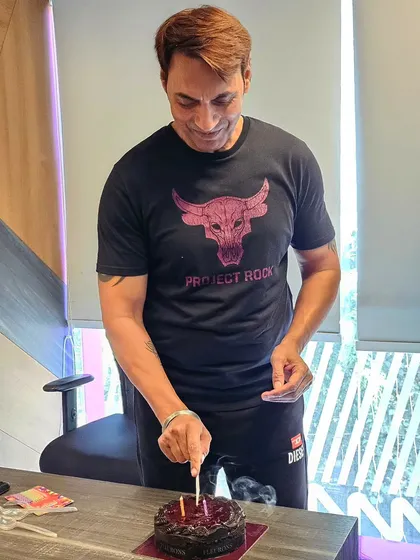 Celebrating our member Harpal sir's birthday. We are lucky to have him in our gym family.