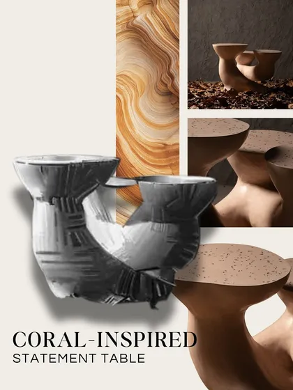 A closer look at the details and forms of our nature-inspired collections. Each piece, from the Gul table to the Coral bench, is a testament to our commitment to creating functional art that echoes the natural world.