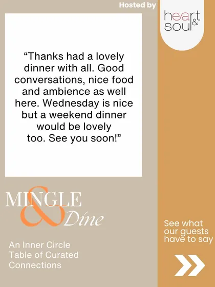 This guest enjoyed the good conversations, food, and ambiance. It shows that the entire experience matters, not just the introductions.
