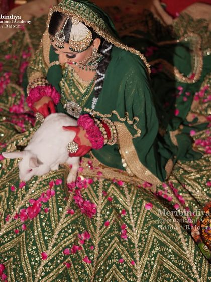 Another angle from the creative shoot, showing the intricate details of the bridal attire and makeup.