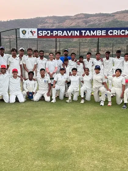 A large group of our academy players and coaches posing for a photo on the field. This shows the size of our cricketing family.