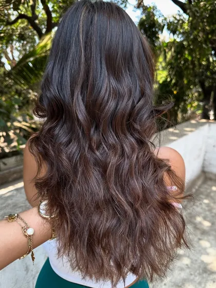 All you need is your hair done. This transformation to a beautiful biscuit brown with caramel drizzle is the perfect mood booster.
