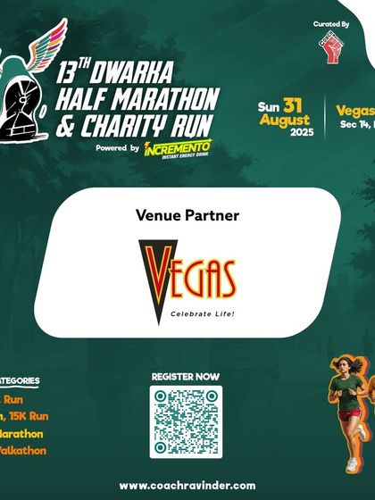Announcing Vegas Mall as the official Venue Partner for the Dwarka Half Marathon.